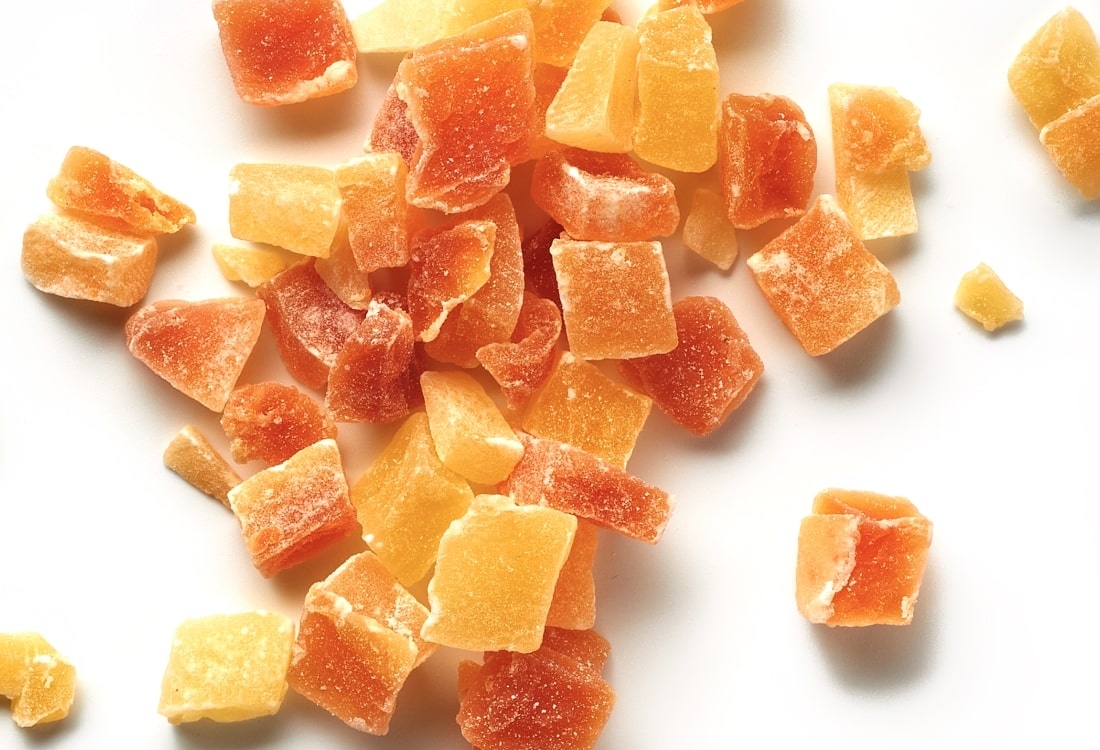 Papaya deshidratada con azúcar