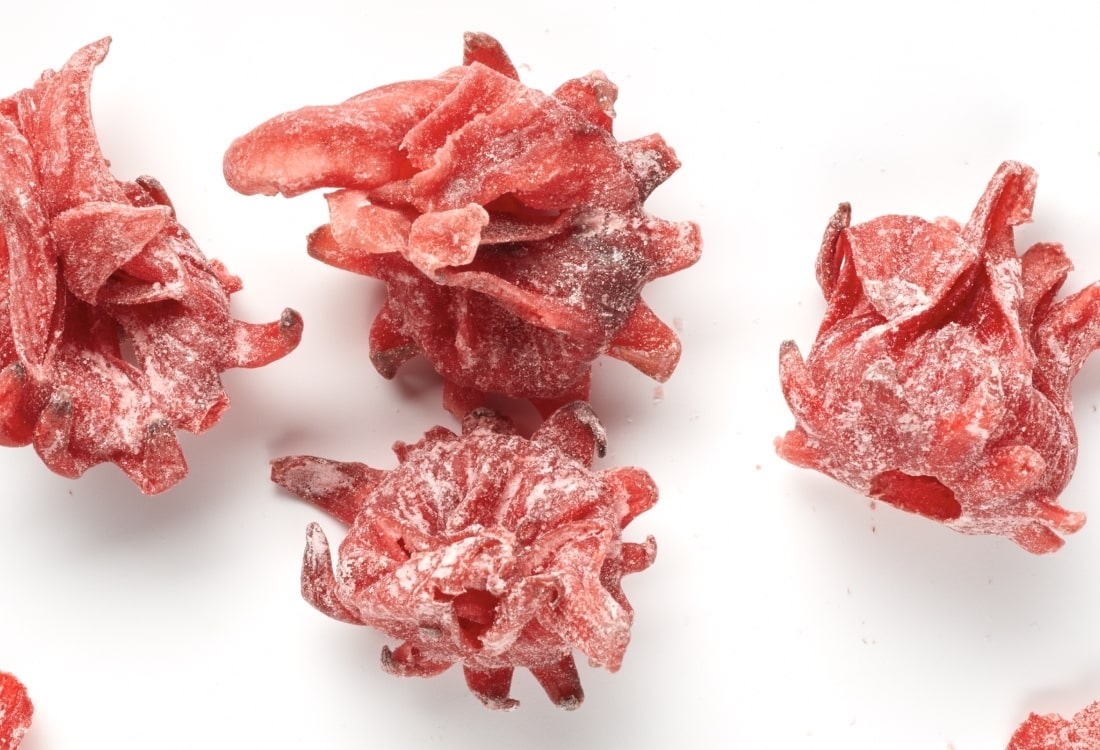Flor de Hibisco deshidratada con azúcar