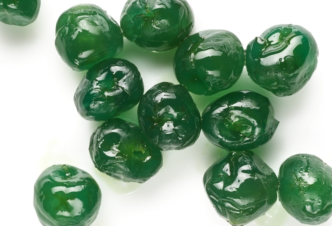 Cereza verde confitada